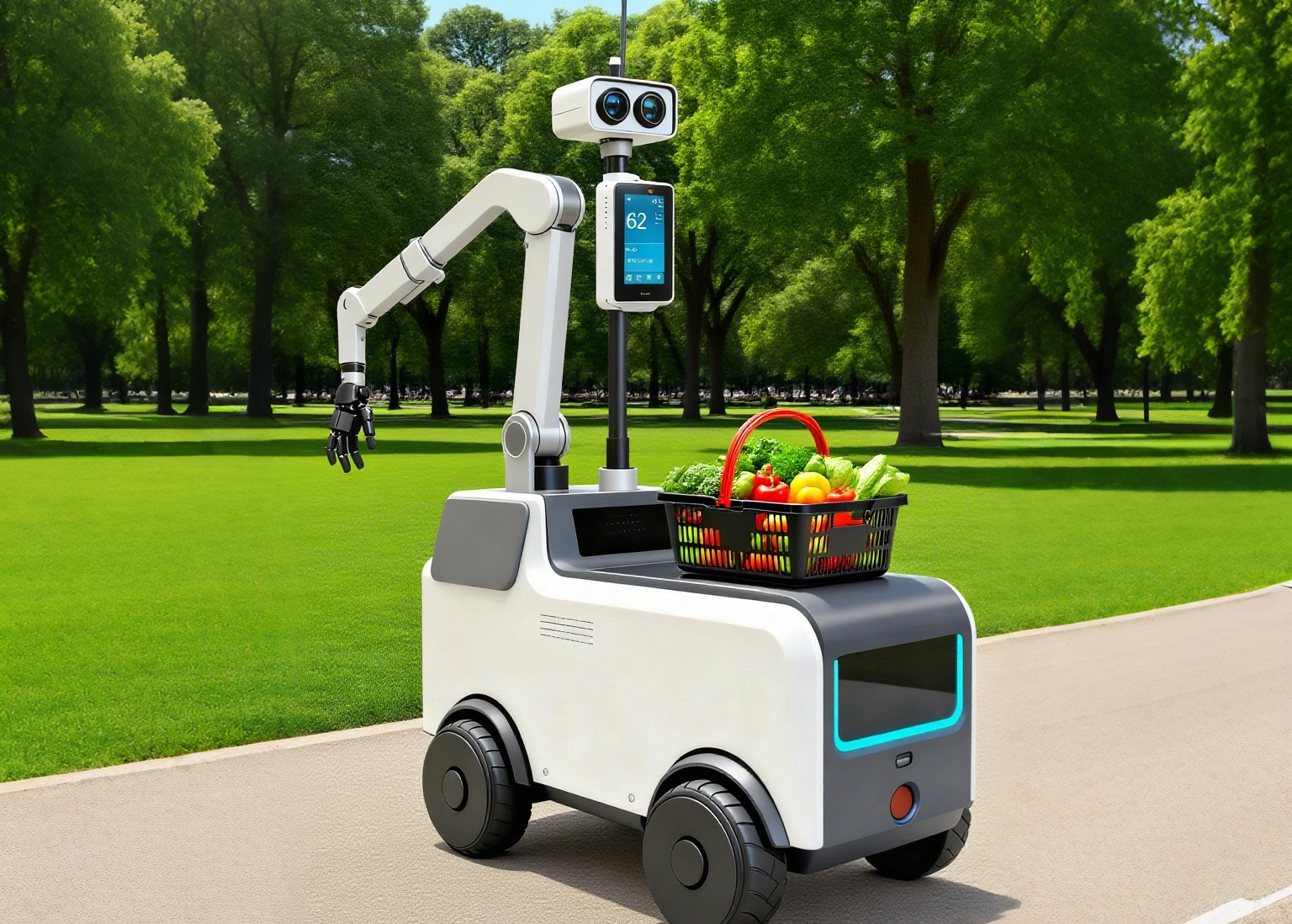 大灵智能轮式机器人多功能平台展示